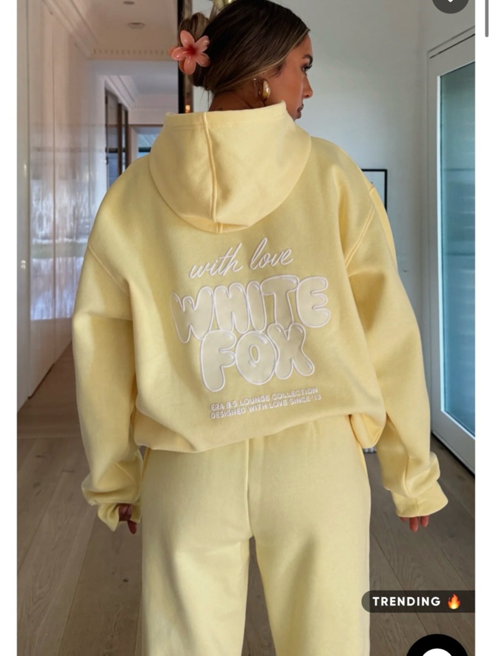 White Fox Yellow Hoodie Sweatshirt - 'With Love White Fox' set NWT